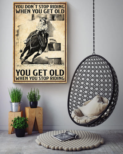 You Dont Stop Riding Running Horse Gallery Canvas Wall ArtGift For Horse Lover Horseback Rider Cowboy Cowgirl Canvas Framed Prints, Canvas