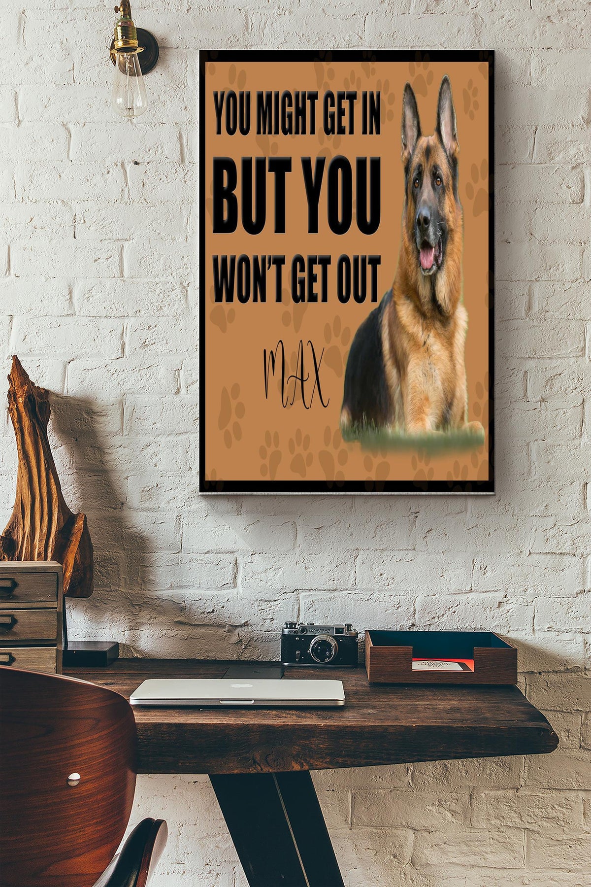 You Might Get In But You Won't Get Out Poster - Animal Gallery Canvas Wall Art- Gift For Dog Lover, Dog Foster Canvas Gallery Wrapped Canvas Framed Gift Idea Framed Prints, Canvas