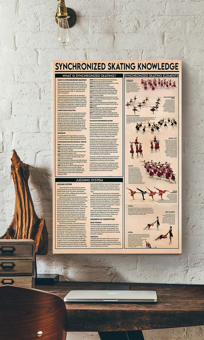 Synchronized Skating Knowledge Gallery Canvas Wall ArtGift For Synchronized Skater Skating Rink Decor Canvas Gallery Wrapped Canvas Framed Gift Idea Framed Prints, Canvas