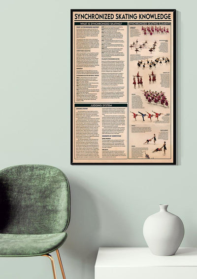 Synchronized Skating Knowledge Gallery Canvas Wall ArtGift For Synchronized Skater Skating Rink Decor Canvas Gallery Wrapped Canvas Framed Gift Idea Framed Prints, Canvas