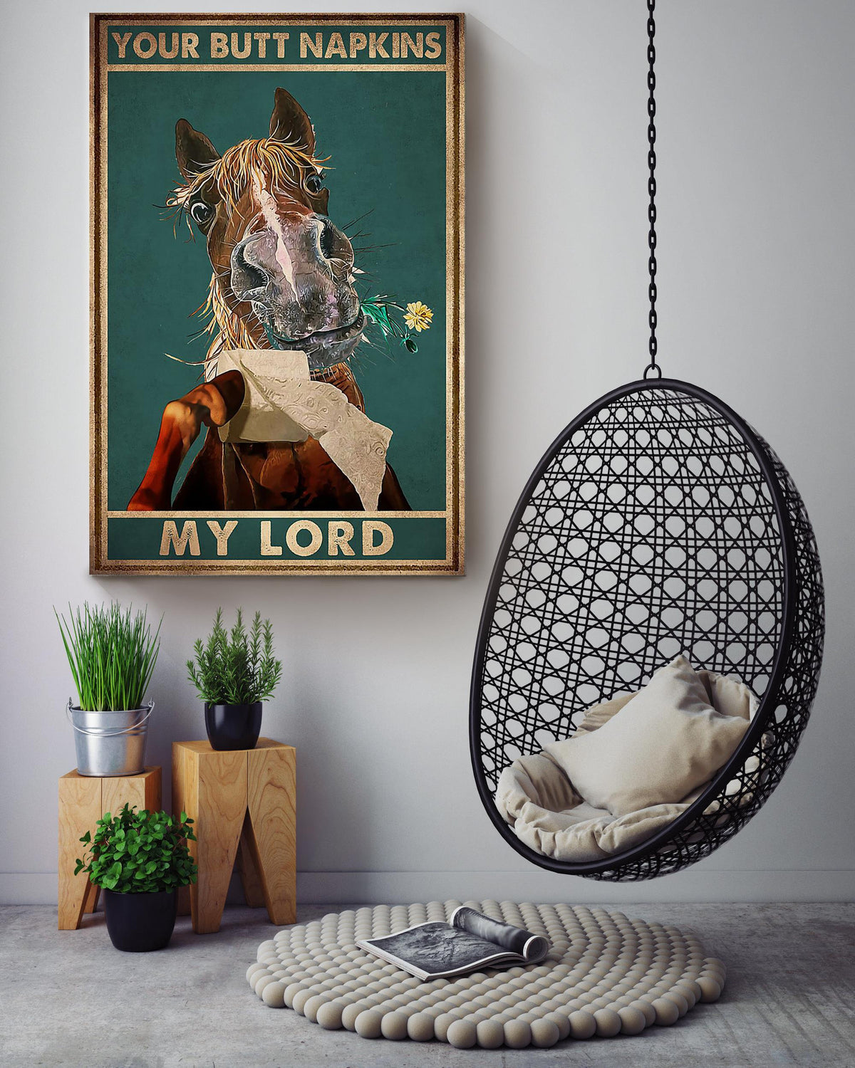 Your Butt Napkins My Lord Poster Horse Lover Gift Animal Art Bathroom Decor Cowboy Cowgirl Gift Canvas