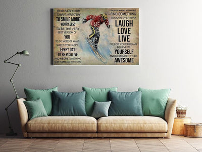 Skiing Today Is A Good Day Skiing Gallery Canvas Wall ArtGift For Explorers Skiers Framed Prints, Canvas