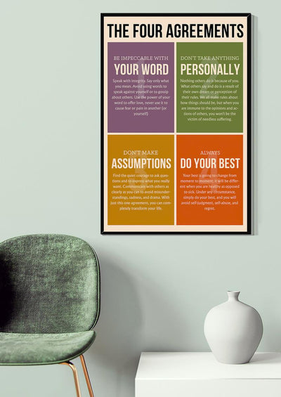 The Four Agreements Be Impeccable With Your Word Poster Canvas