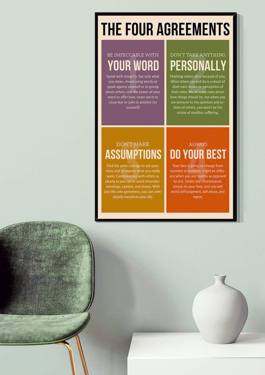 The Four Agreements Be Impeccable With Your Word Poster Canvas