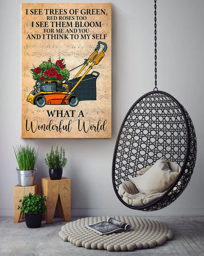 What A Wonderful World Lyrics Gardening Gallery Canvas Wall ArtFor Gardener Home Decor Canvas Gallery Wrapped Canvas Framed Gift Idea Framed Prints, Canvas
