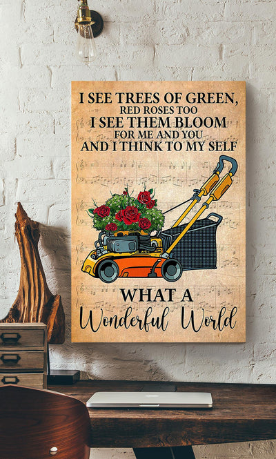 What A Wonderful World Lyrics Gardening Gallery Canvas Wall ArtFor Gardener Home Decor Canvas Gallery Wrapped Canvas Framed Gift Idea Framed Prints, Canvas