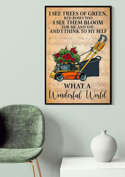 What A Wonderful World Lyrics Gardening Gallery Canvas Wall ArtFor Gardener Home Decor Canvas Gallery Wrapped Canvas Framed Gift Idea Framed Prints, Canvas