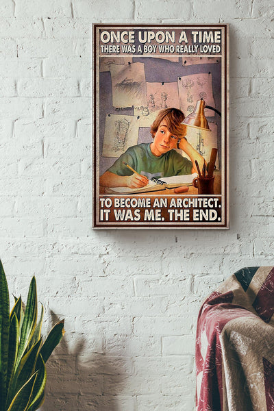 There Was A Boy Who Loved To Become An Architect Canvas Gallery Wrapped Canvas Framed Gift Idea