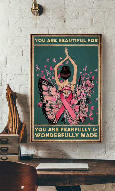 You Are Wonderfully Made Breast Cancer Awareness Gallery Canvas Wall ArtGift For Breast Cancer Patient Canvas Gallery Wrapped Canvas Framed Gift Idea Framed Prints, Canvas