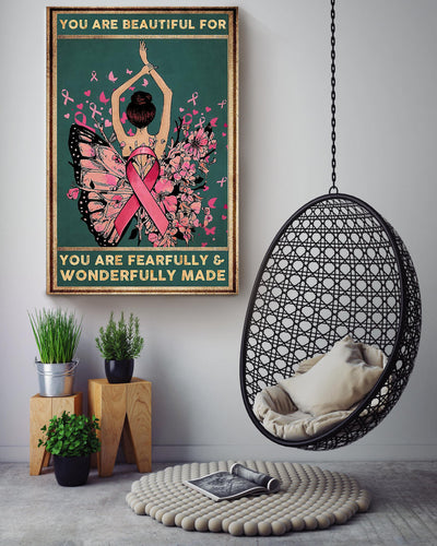 You Are Wonderfully Made Breast Cancer Awareness Gallery Canvas Wall ArtGift For Breast Cancer Patient Canvas Gallery Wrapped Canvas Framed Gift Idea Framed Prints, Canvas