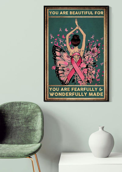You Are Wonderfully Made Breast Cancer Awareness Gallery Canvas Wall ArtGift For Breast Cancer Patient Canvas Gallery Wrapped Canvas Framed Gift Idea Framed Prints, Canvas