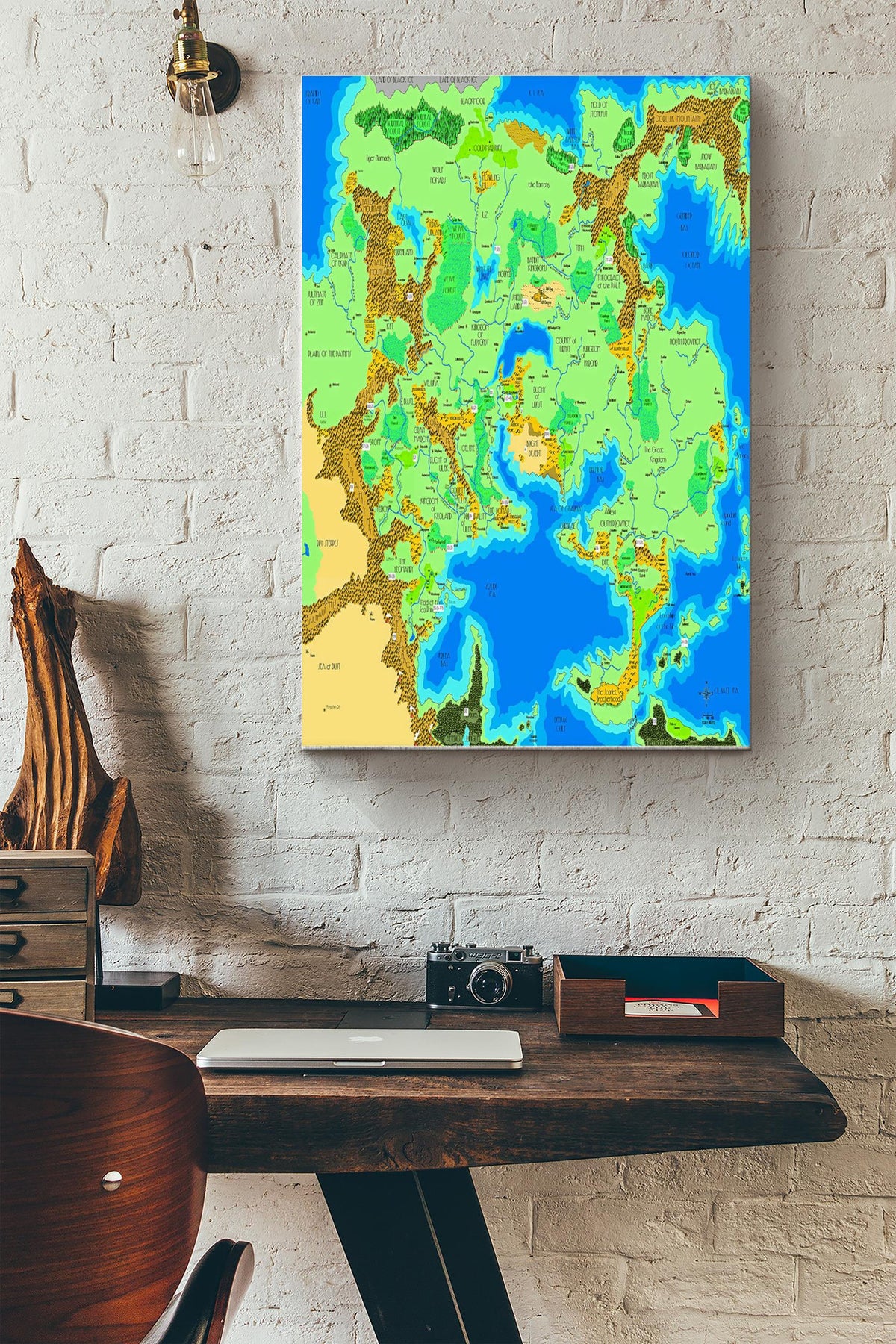 World Of Greyhawk Map Dungeons And Dragons Map Poster Canvas Gallery Wrapped Canvas Framed Gift Idea