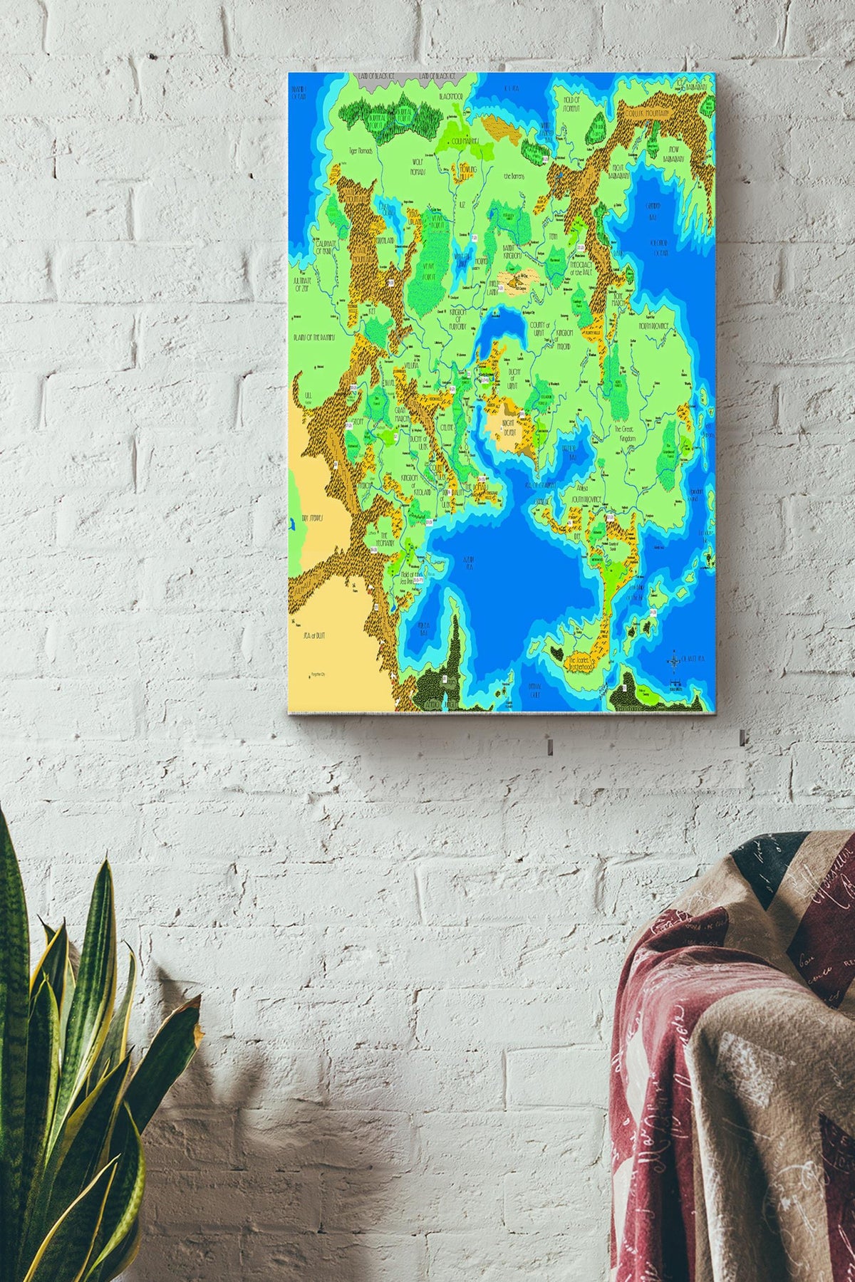 World Of Greyhawk Map Dungeons And Dragons Map Poster Canvas Gallery Wrapped Canvas Framed Gift Idea