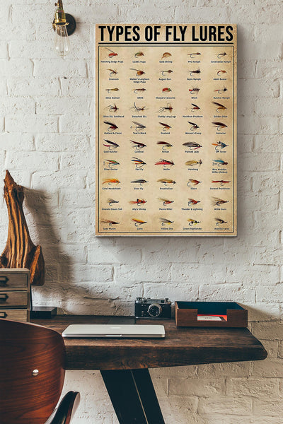 Types Of Fly Lures Poster Canvas Gallery Wrapped Canvas Framed Gift Idea