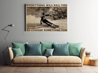 Skiing Choose Something Fun Skiing Gallery Canvas Wall ArtGift For S Kiers Explorer Framed Prints, Canvas