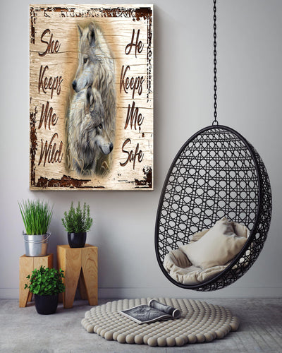 Wolf Couple Love Quote Gift For Husband And Wife In Valentine Wedding Anniversary Canvas