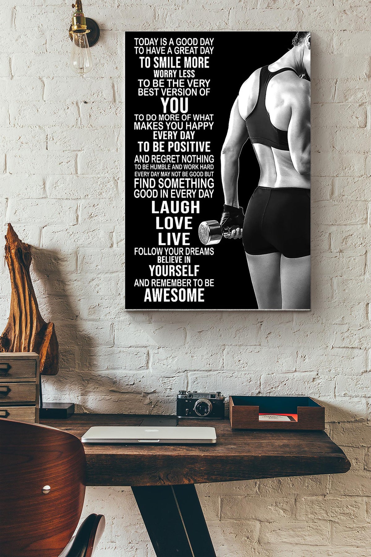 Today Is A Good Day To Have A Great Day Lifting Girl Poster Canvas Gallery Wrapped Canvas Framed Gift Idea