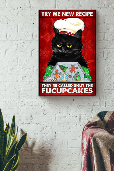 Try My New Recipe Bakery Gallery Canvas Wall ArtGift For Cake Lover Bakery Decor Canvas Framed Prints, Canvas