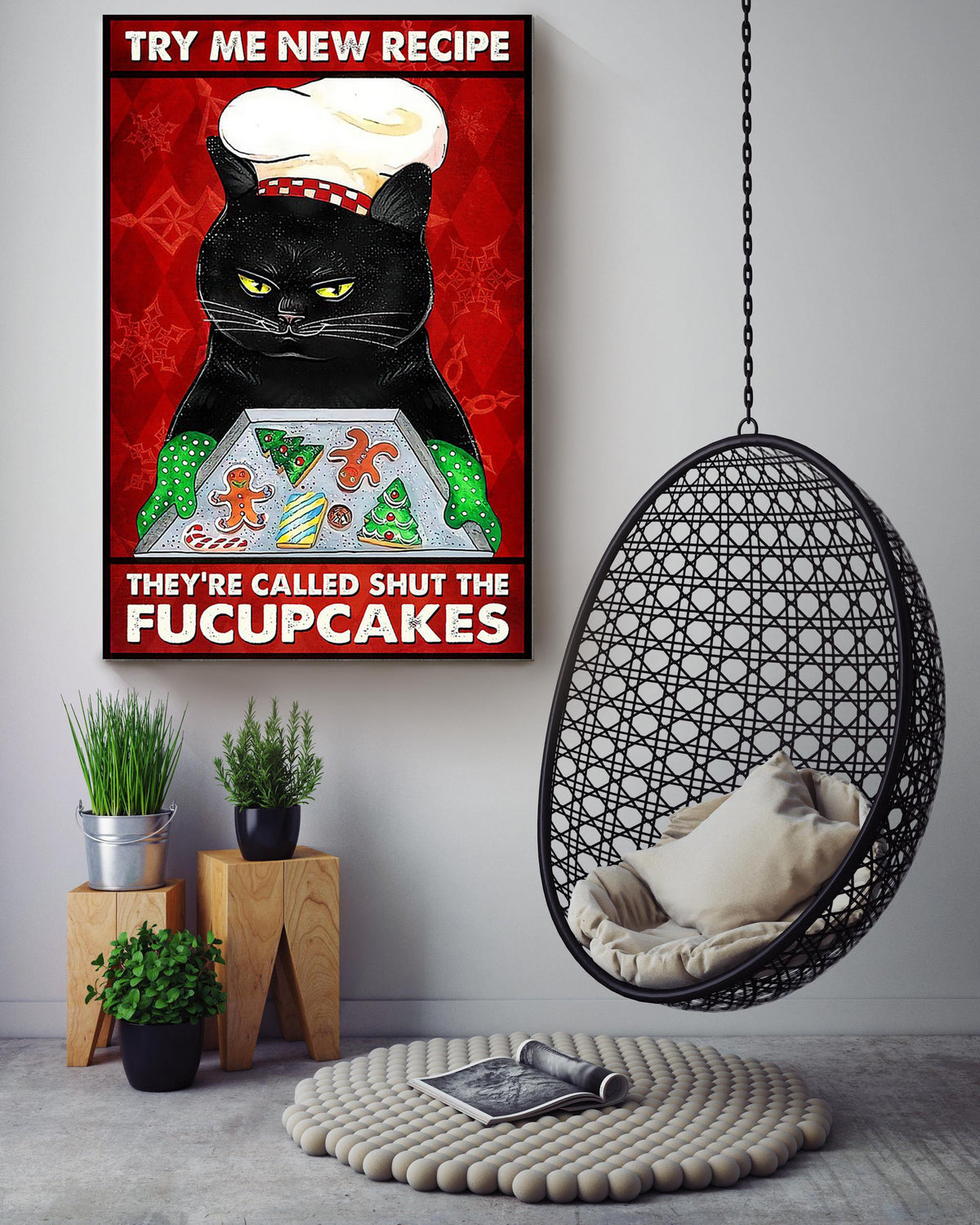 Try My New Recipe Bakery Gallery Canvas Wall ArtGift For Cake Lover Bakery Decor Canvas Framed Prints, Canvas