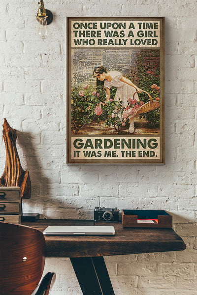 Gardening Beautiful Girl Wrapped Canvas