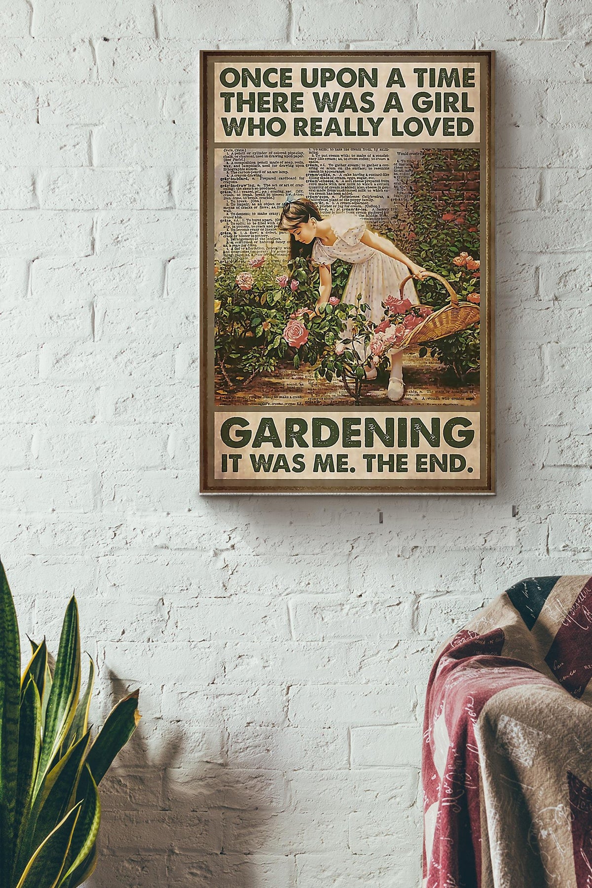 Gardening Beautiful Girl Wrapped Canvas