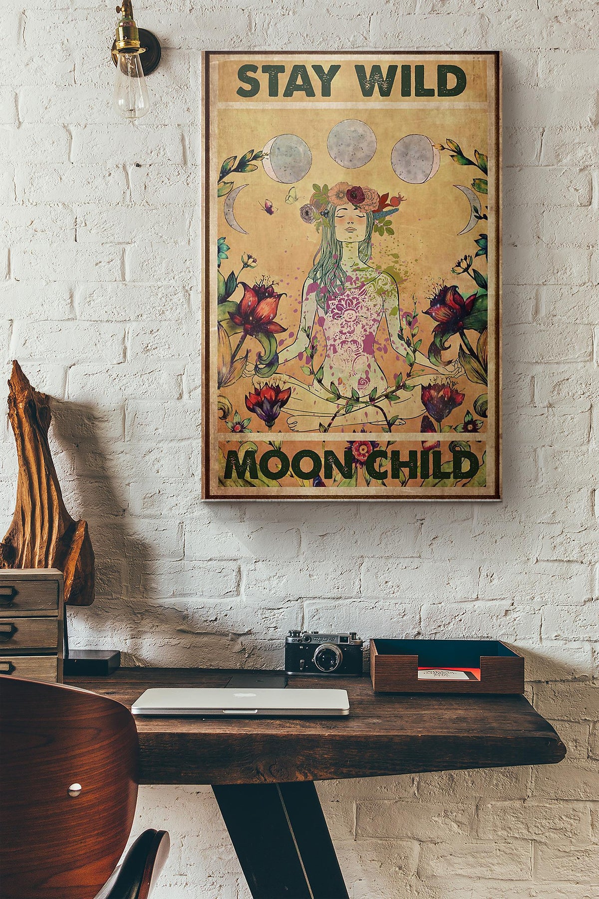 Hippie Yoga Stay Wild Moon Child Canvas Ideas, Canvas Hanging Prints,  Gift Idea Framed Prints, Canvas