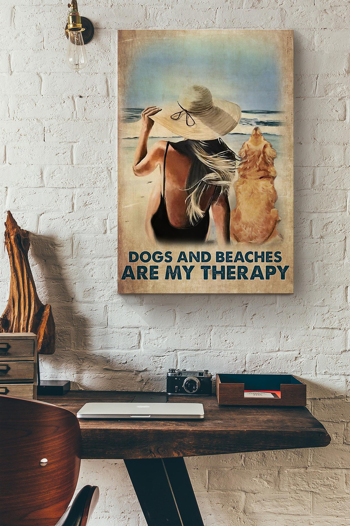 Dogs And Beaches Are My Therapy Canvas Ideas, Canvas Hanging Prints,  Gift Idea Framed Prints, Canvas