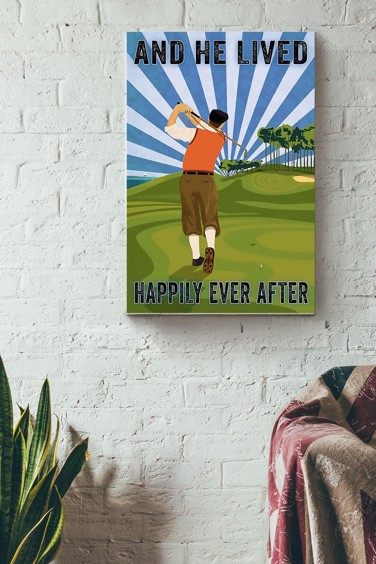 Golf He Lived Happily Wrapped Canvas