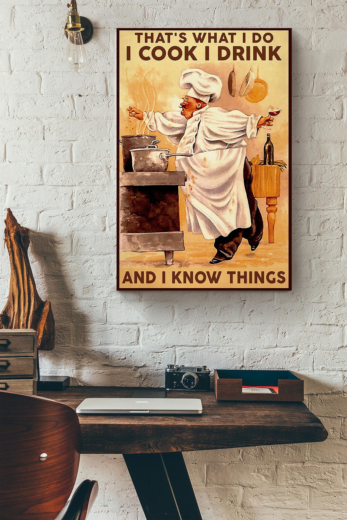 That's What I Do Cook Drink And Know Things Cooking Gallery Canvas Wall ArtGift For Chef Kitchen Decor Canvas Framed Prints, Canvas