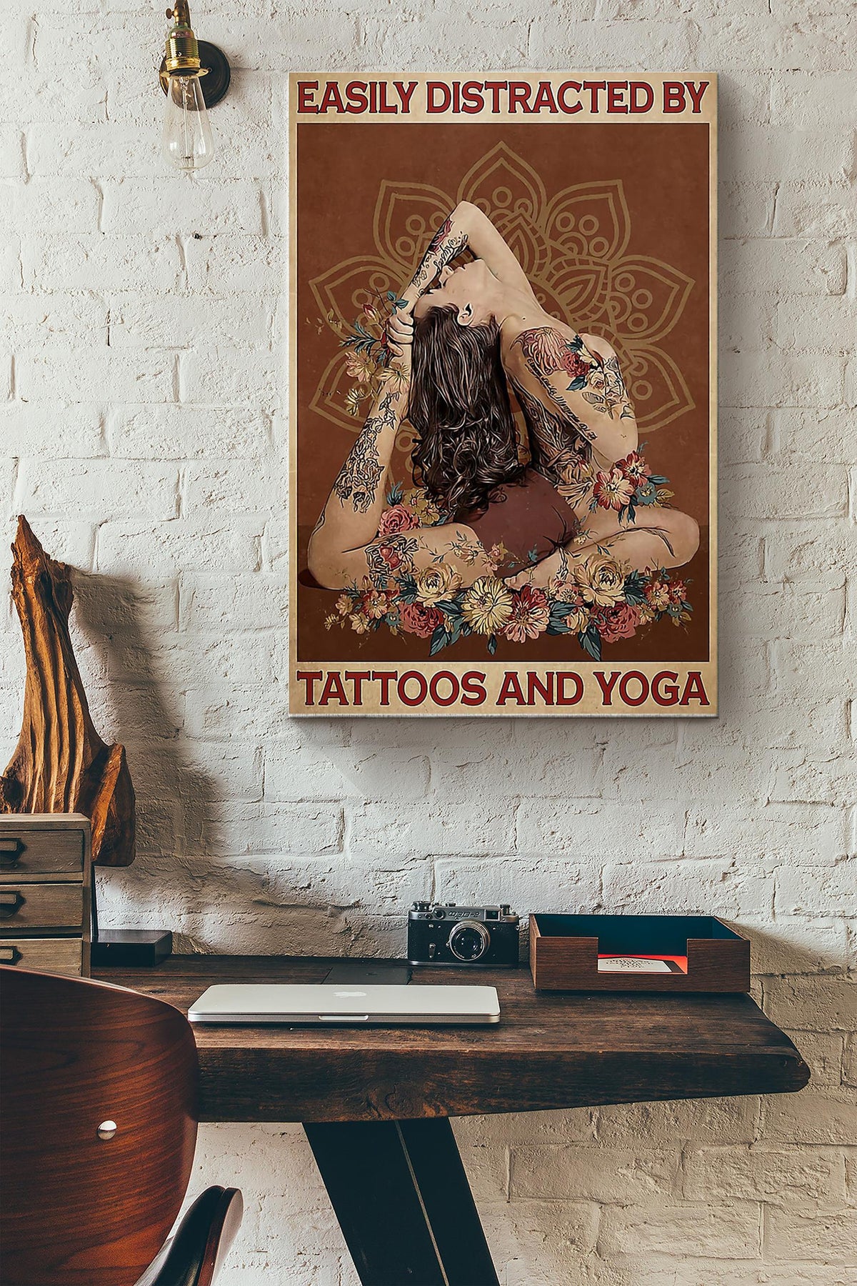 Tattoos And Yoga Canvas Gallery Wrapped Canvas Framed Gift Idea