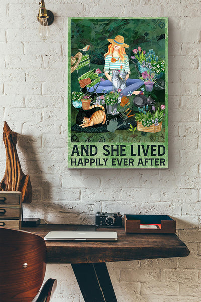 She Went Gardening And She Lived Happily Ever After Poster Canvas Gallery Wrapped Canvas Framed Gift Idea