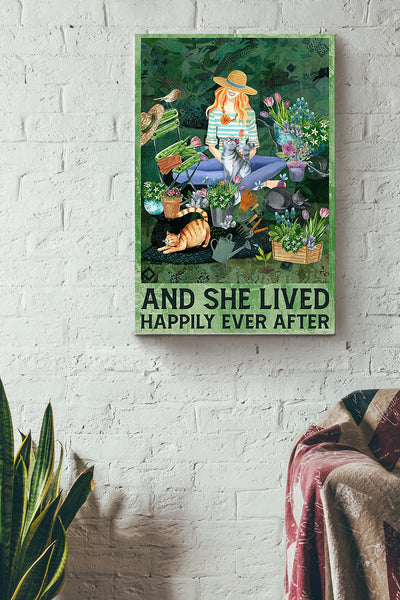 She Went Gardening And She Lived Happily Ever After Poster Canvas Gallery Wrapped Canvas Framed Gift Idea