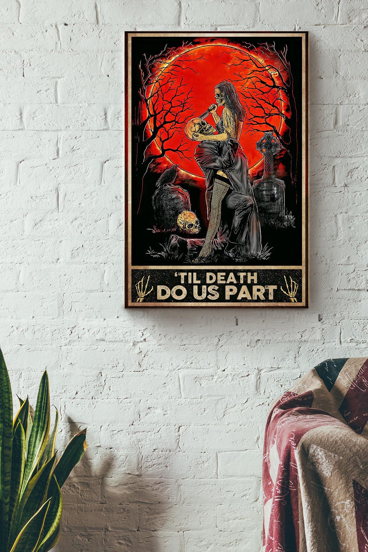 Til Death Do Us Part Salem Sanctuary Halloween Wall Decor Gift For Pumpkin Carving Ideas Halloween Decorations Canvas