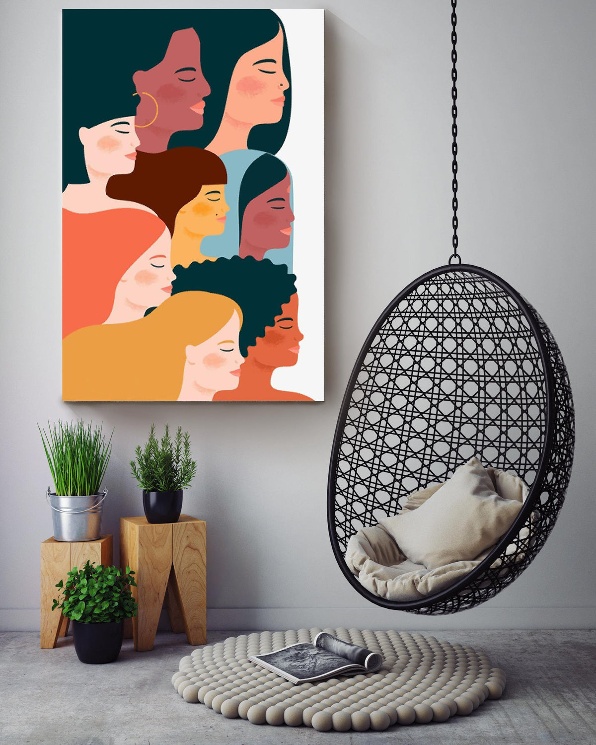 Women Feminist Girls Wall Decor Gift For International Women Day Home Decor Girlfriend Canvas