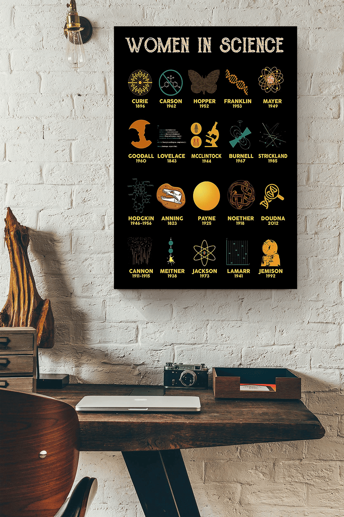 Women In Science Feminism Gallery Canvas Wall ArtFor Library Lab Decor Canvas Gallery Wrapped Canvas Framed Gift Idea Framed Prints, Canvas