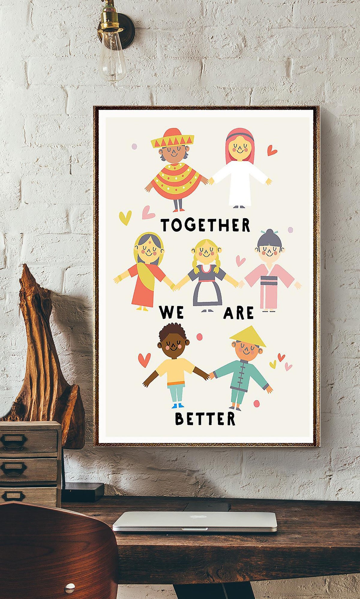 Together We Are Better Equaity Gallery Canvas Wall ArtFor Classroom Kids Room Decor Canvas Gallery Wrapped Canvas Framed Gift Idea Framed Prints, Canvas