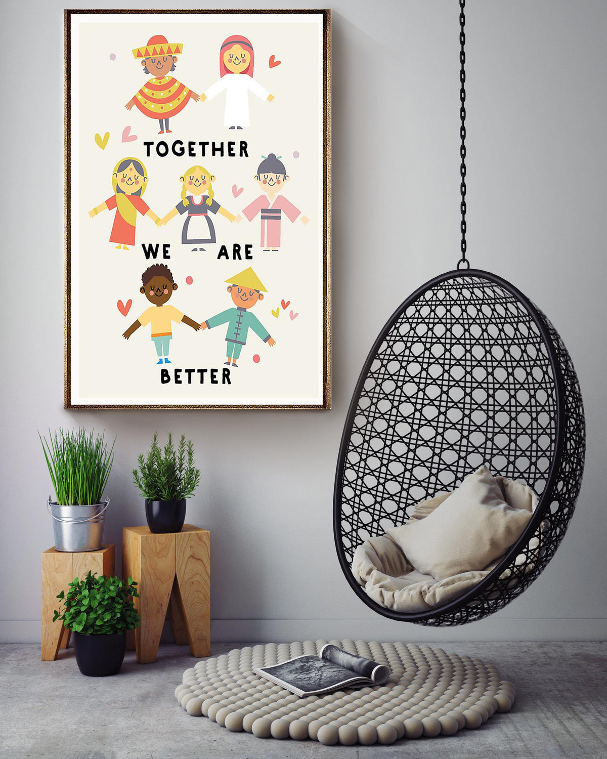 Together We Are Better Equaity Gallery Canvas Wall ArtFor Classroom Kids Room Decor Canvas Gallery Wrapped Canvas Framed Gift Idea Framed Prints, Canvas