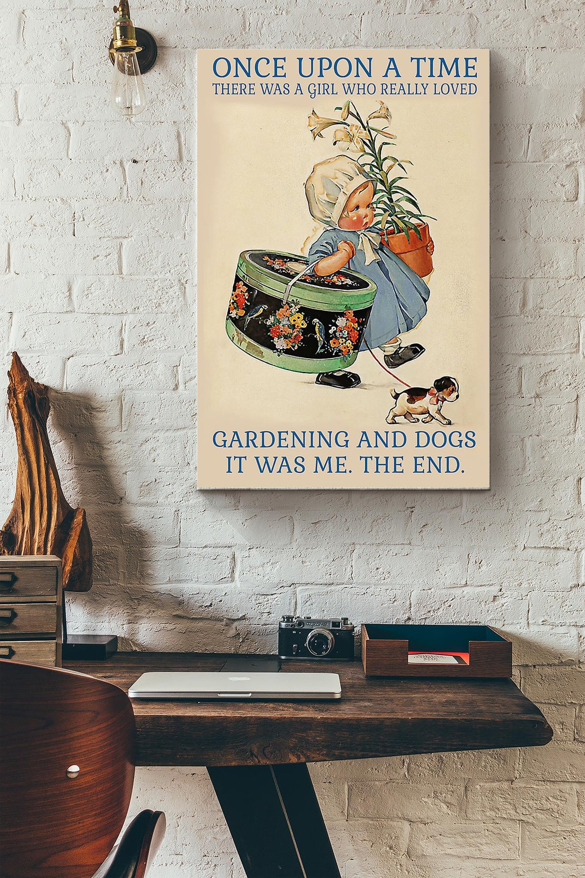 There Was A Girl Who Really Loved Gardening And Dog It Was Me Poster Canvas Gallery Wrapped Canvas Framed Gift Idea