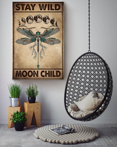 Stay Wild Moon Child Keep Calming Quote Gallery Canvas Wall ArtGift For Yoga Girl Meditation Lover 18 Canvas Framed Prints, Canvas