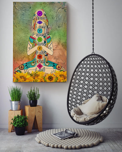 Yoga I Know I See I Love I Do I Feel I Am Gallery Canvas Wall ArtFor Yoga Lover Yoga Studio Decor Canvas Gallery Wrapped Canvas Framed Gift Idea Framed Prints, Canvas