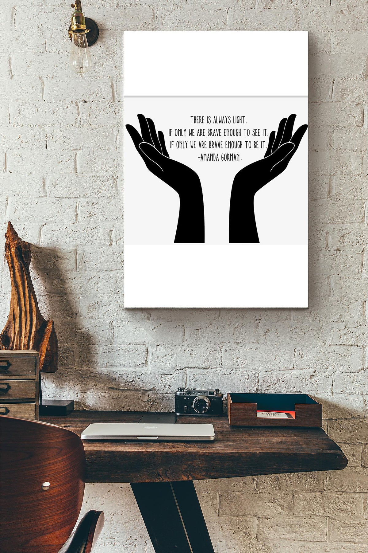 There is always light - empowering quote for women Canvas Gallery Wrapped Canvas Framed Gift Idea