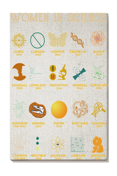 Women In Science Feminism Gallery Canvas Wall ArtFor Lab Labrary Decor Canvas Gallery Wrapped Canvas Framed Gift Idea Framed Prints, Canvas