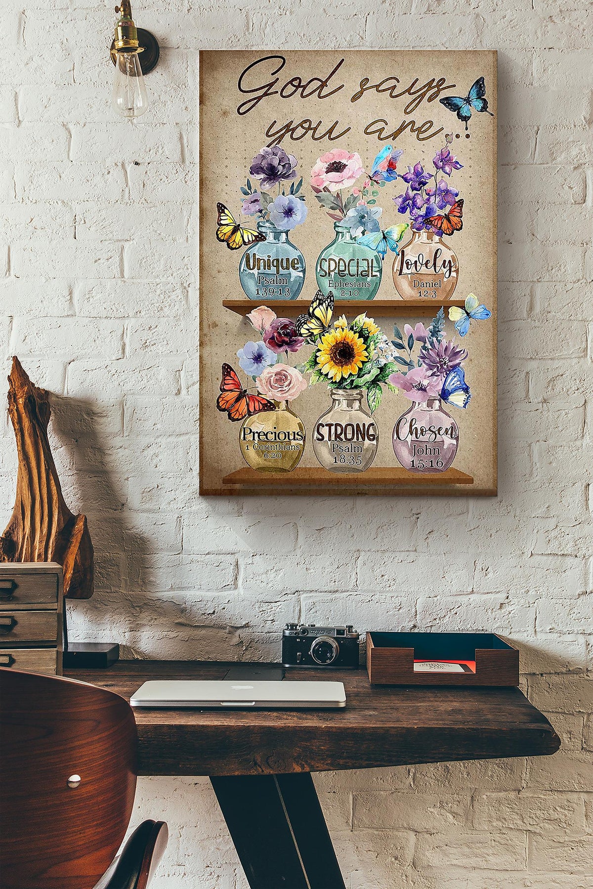 Butterfly God Say You Are Precious Wrapped Canvas
