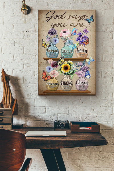 Butterfly God Say You Are Precious Wrapped Canvas