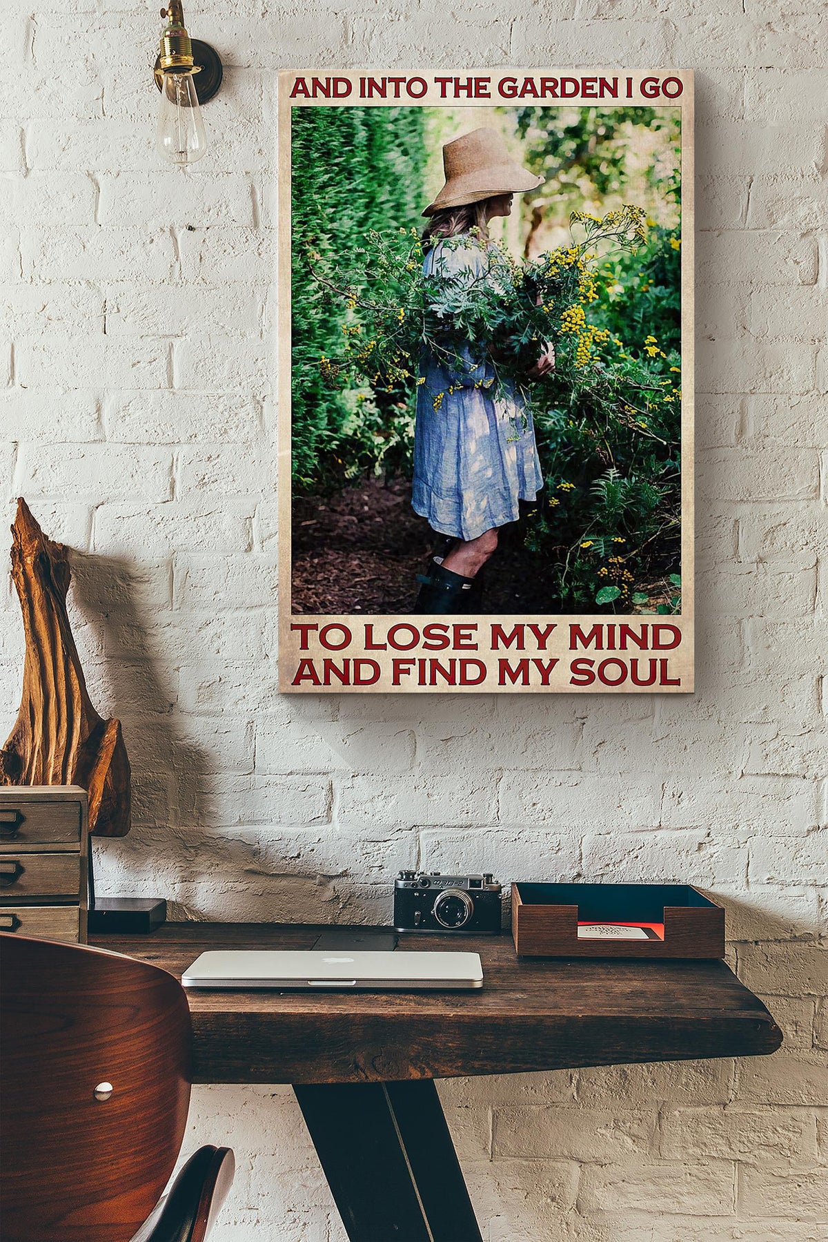 Gardening Girl Into The Garden I Find My Soul Canvas Ideas, Canvas Hanging Prints,  Gift Idea Framed Prints, Canvas