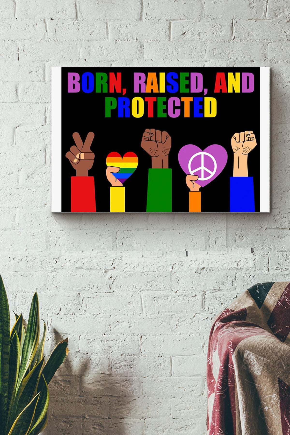 Born Raised And Protected Lgbtqia Community Canvas Ideas, Canvas Hanging Prints,  Gift Idea Framed Prints, Canvas