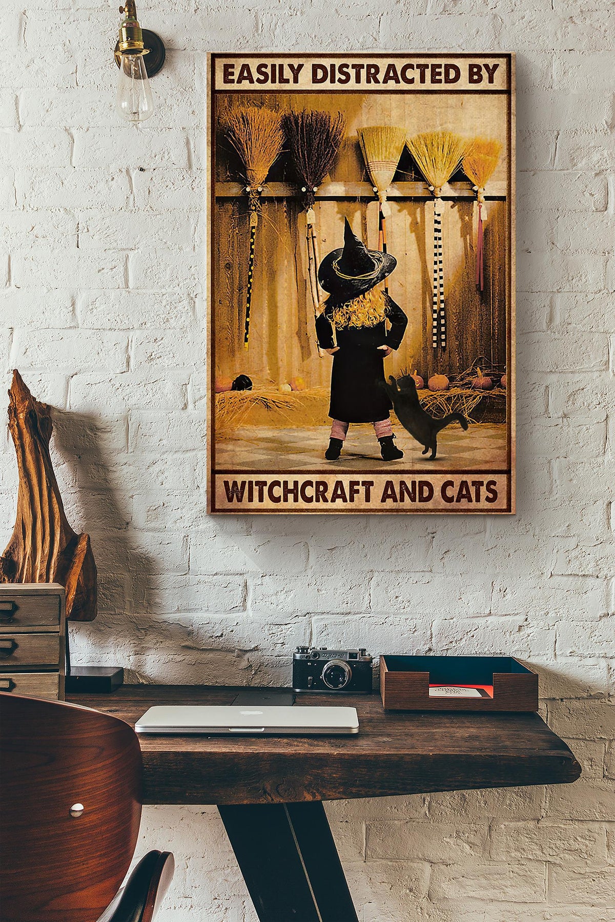 Easily Distracted By Witchcraft And Cats Canvas Ideas, Canvas Hanging Prints,  Gift Idea Framed Prints, Canvas