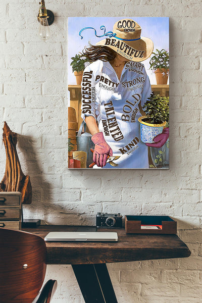 Gardening Female Gardener Wrapped Canvas