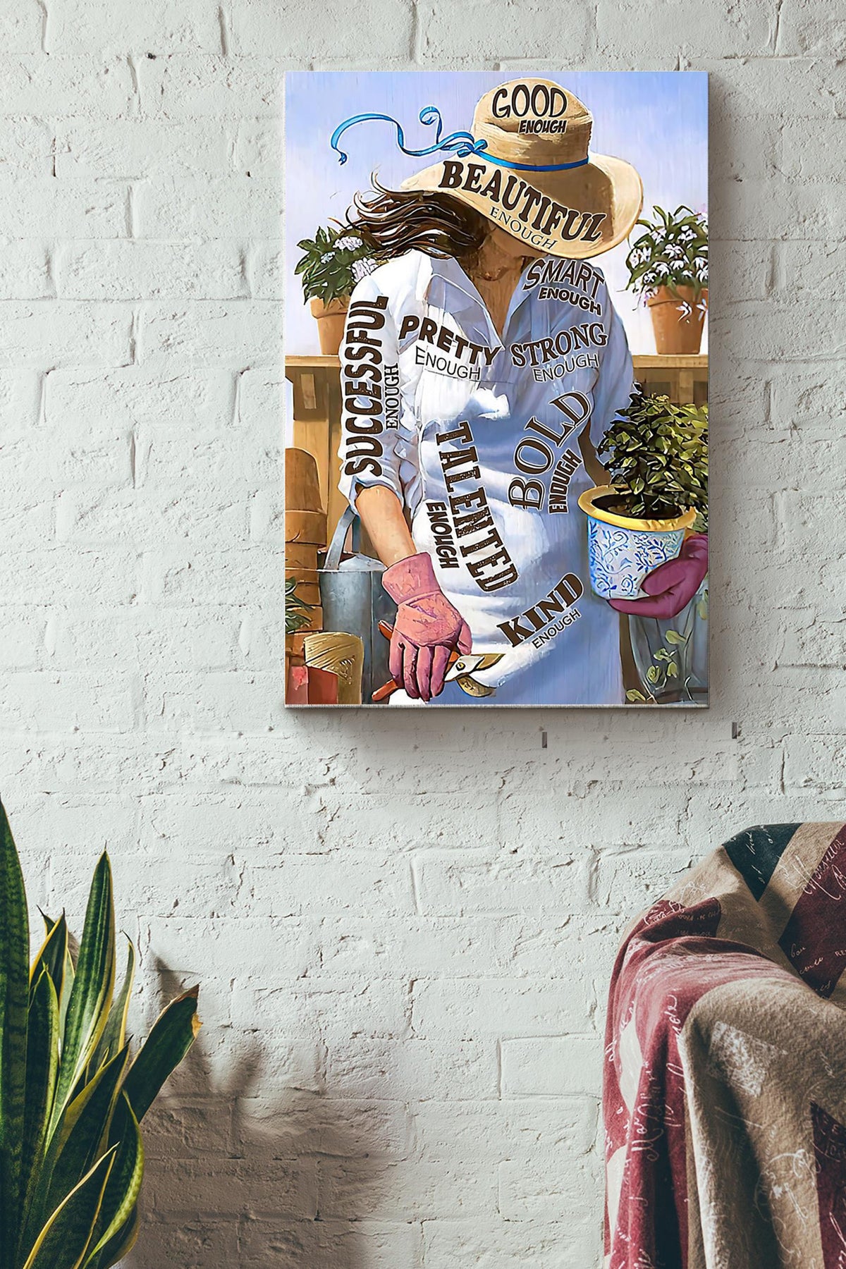 Gardening Female Gardener Wrapped Canvas
