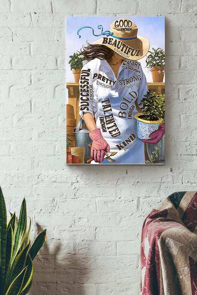 Gardening Female Gardener Wrapped Canvas